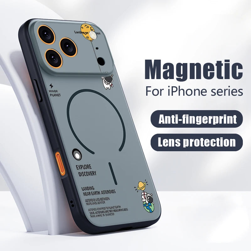 Hanging Astronaut Pattern Case for iPhone | Magnetic & Stylish Protection