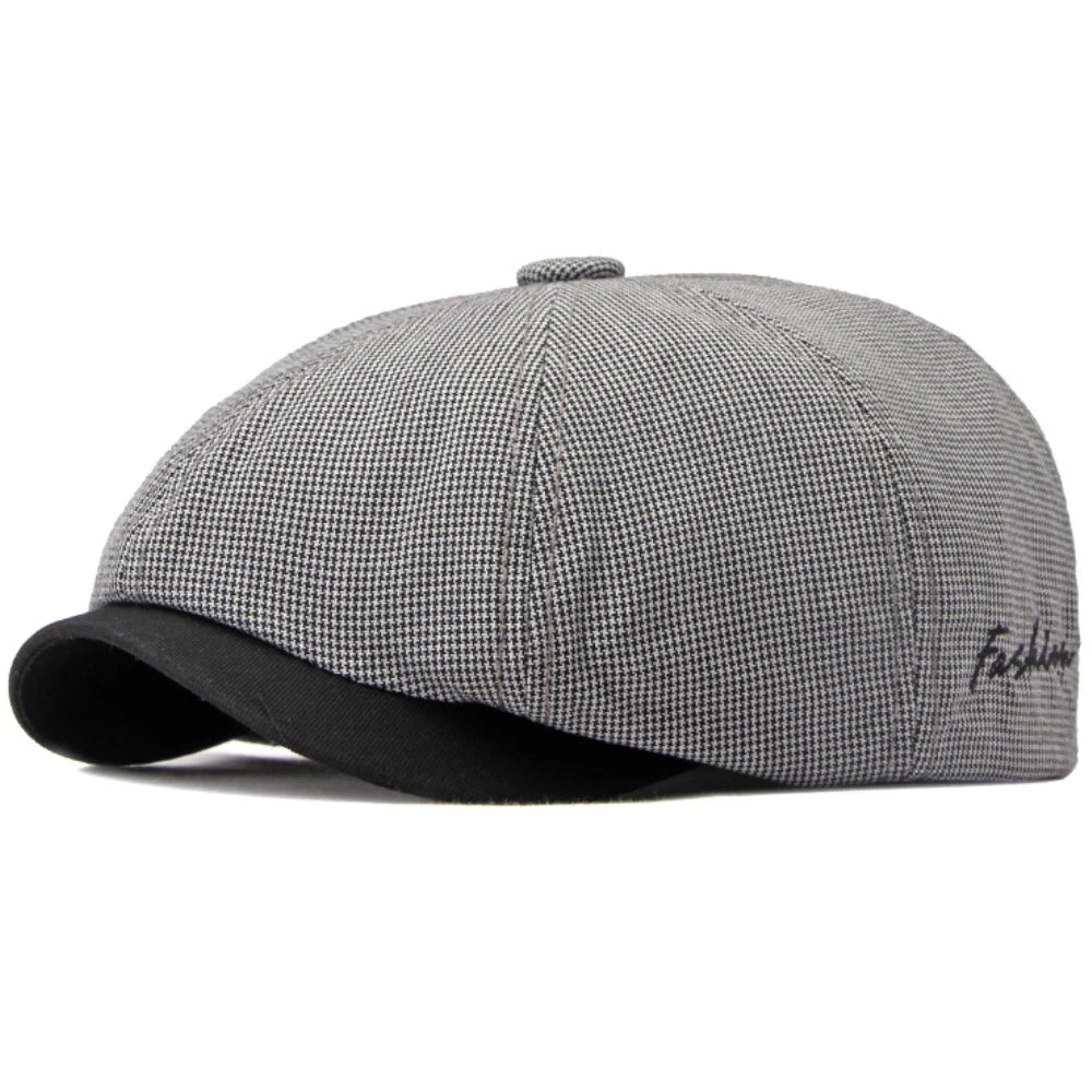Unisex Plaid Beret Caps for Spring & Summer | Fashionable Flat Hats