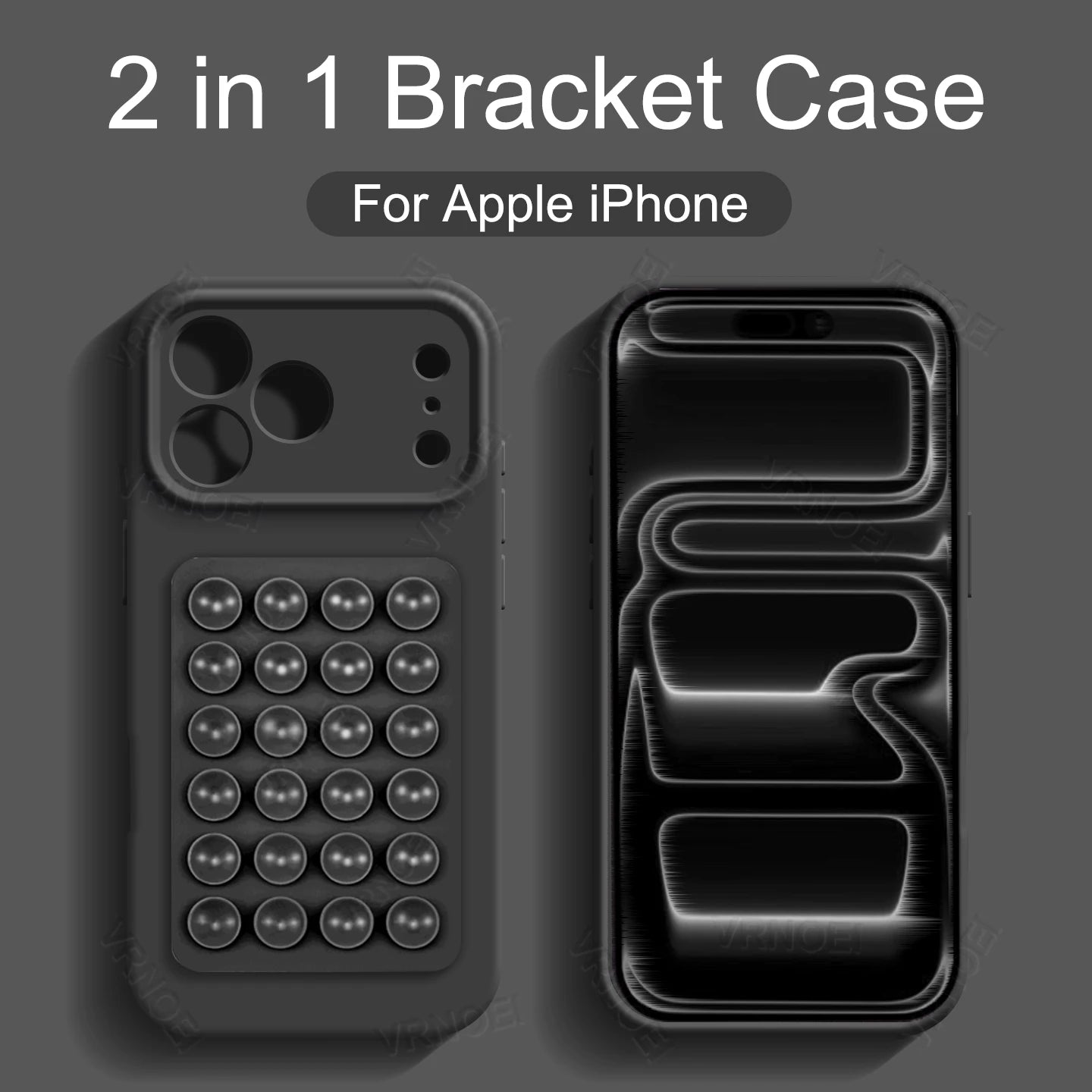 Silicone Suction Cup Holder Case for iPhone | Solid Color Covers