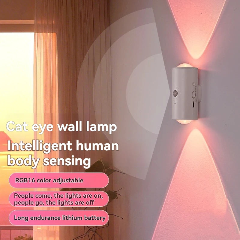 Luz de pared con sensor de movimiento de doble cabezal | 16 opciones de color RGB