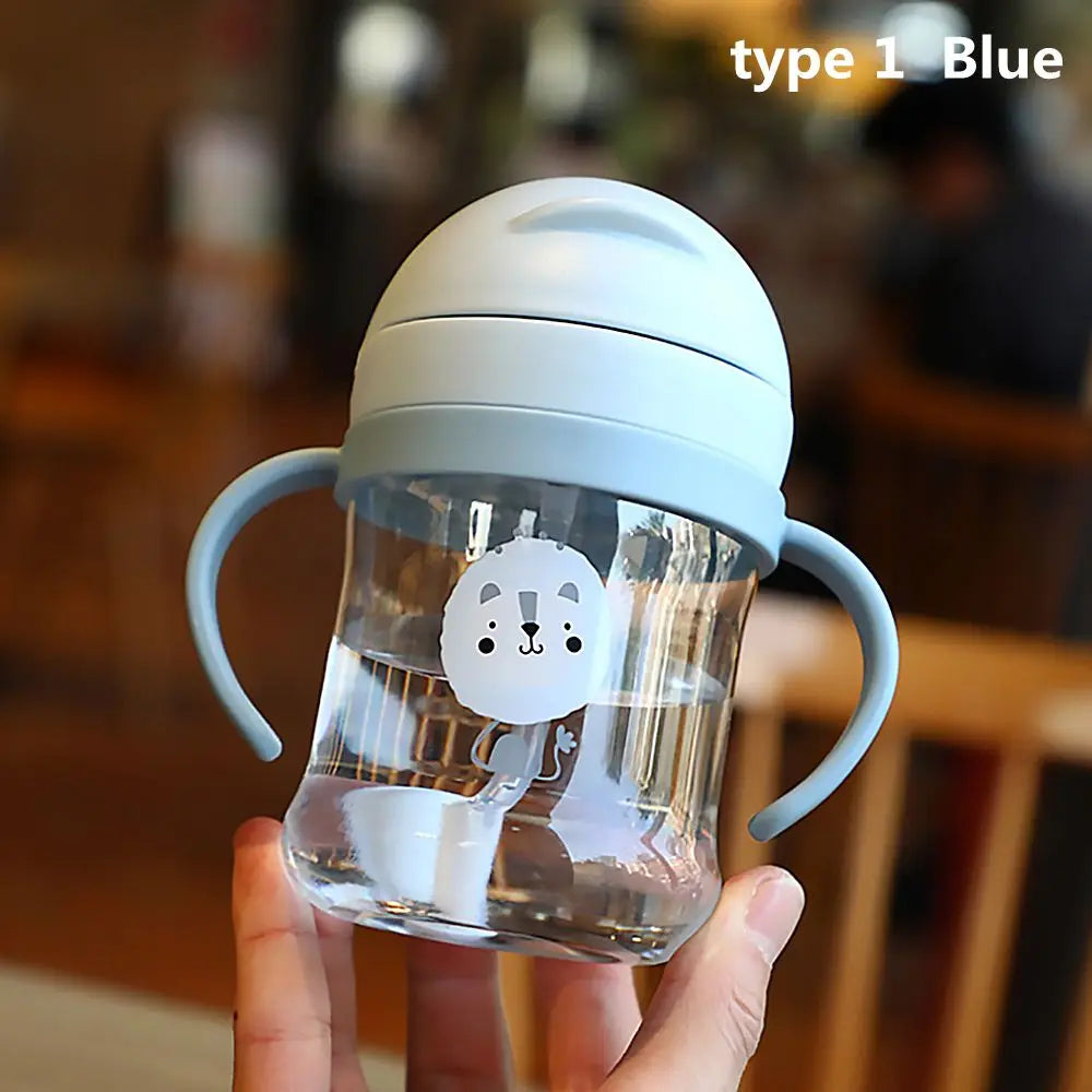 250ML Cartoon Pattern Child Drinking Bottle with Straw