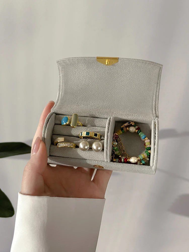 Portable Mini Jewelry Storage Box for Business Trips | Light Luxury