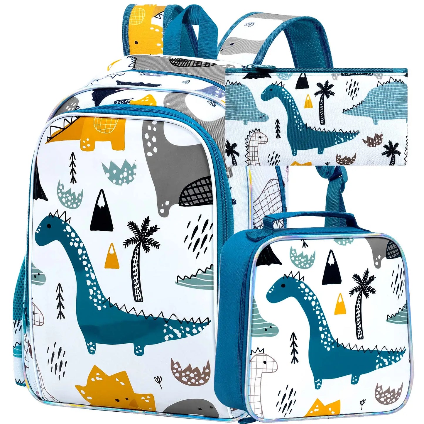 Kids Dinosaur Backpack Set | 3-Piece School Bag with Lunch Box