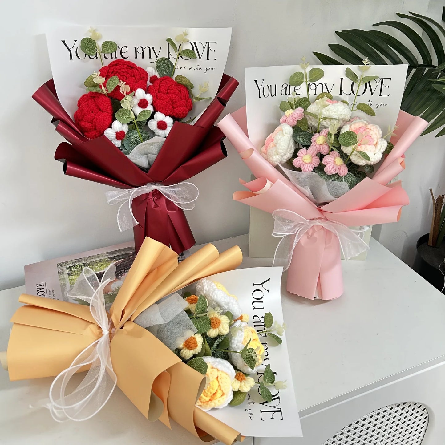 Ramo de flores artificiales hecho a mano | Regalo eterno de girasol y margarita