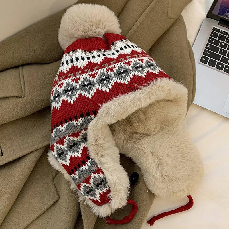 Women's Plush Fleece Lined Bomber Hat | Cozy Winter Earflap Cap