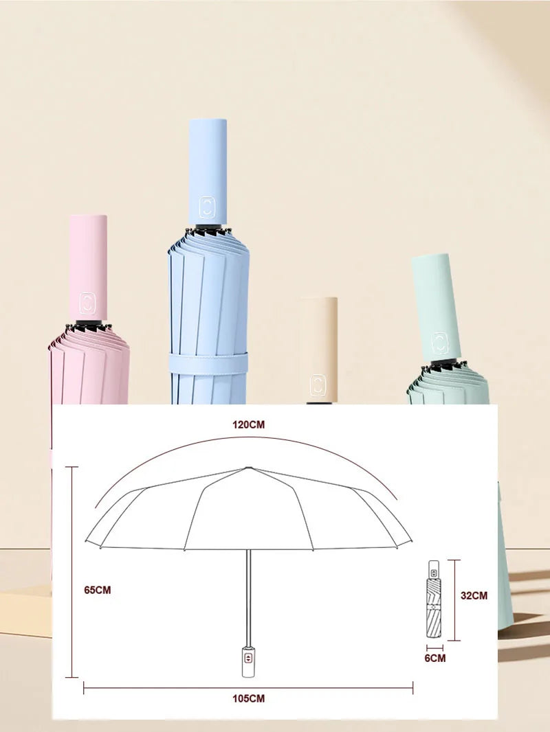 Large Windproof Automatic Umbrella | UV Protection Folding Umbrella