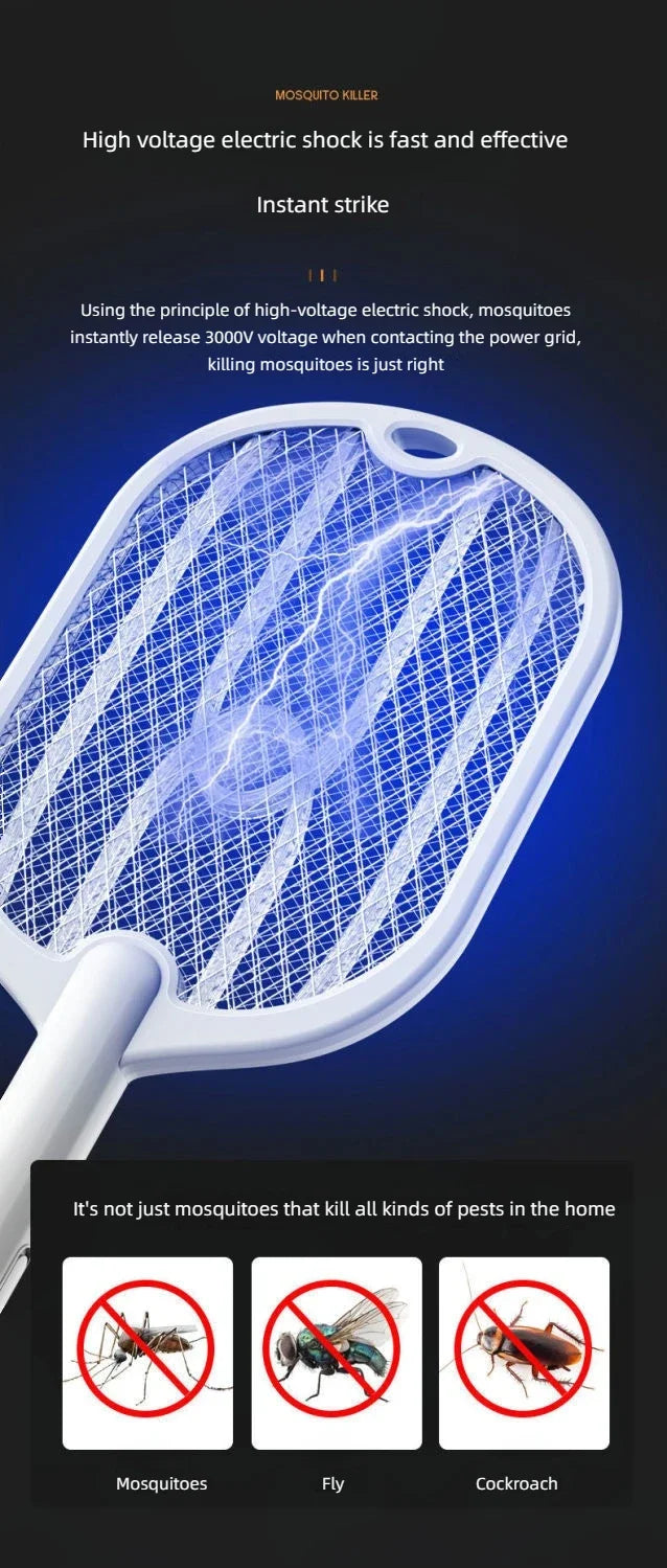 3000V Electric Mosquito Swatter with USB Charging | Pest Control