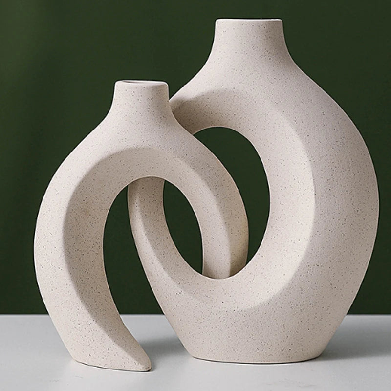 Elegant White Plastic Vase Set | Modern Home Decor for All Spaces