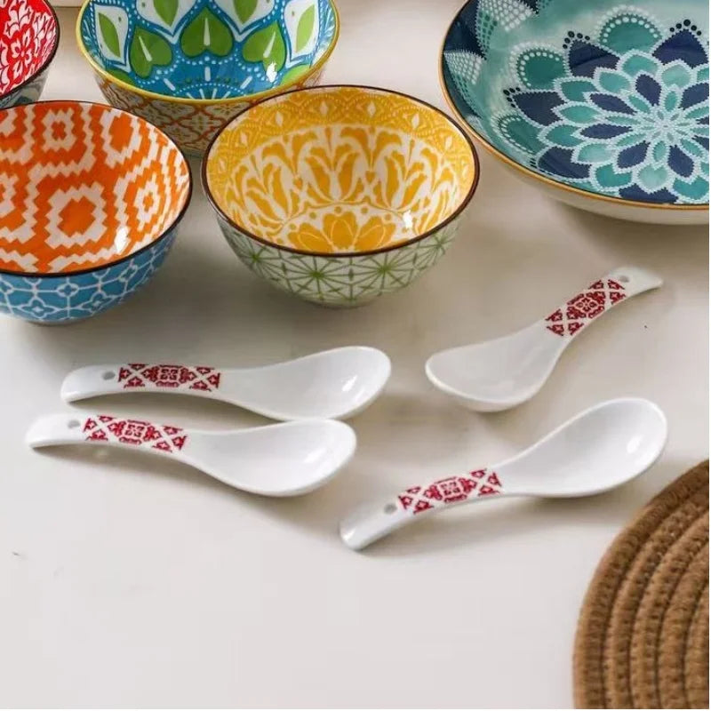 16-Piece Bohemian Ceramic Dinnerware Set for Stylish Dining