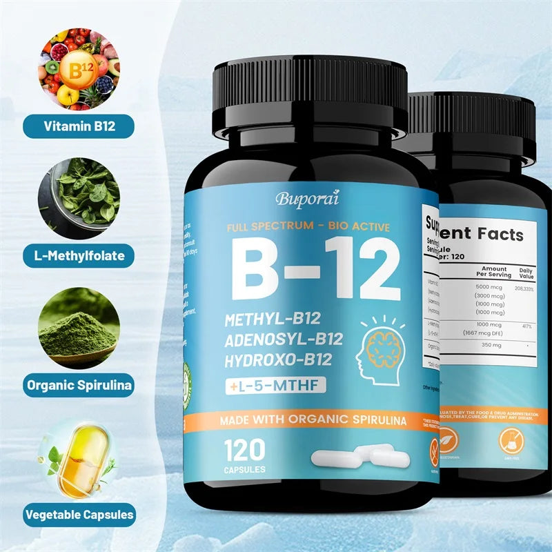 Vitamin B12 Energy Support Capsules | Boost Focus & Mood