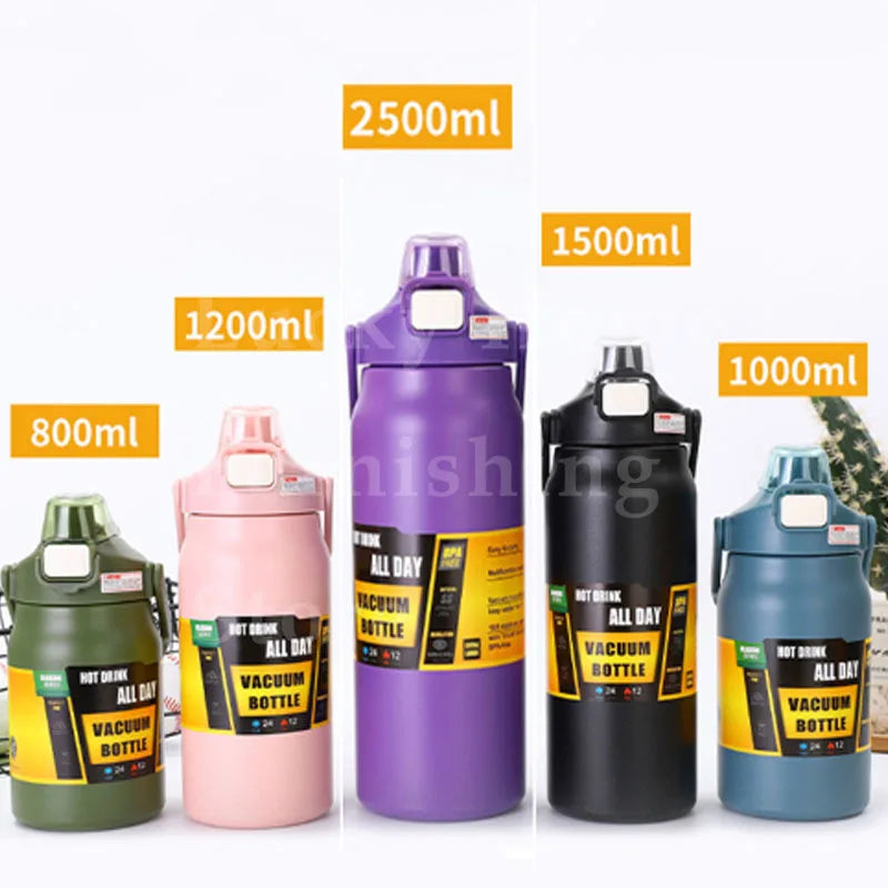 Large Capacity Insulated Stainless Steel Thermo Bottle | Portable Mug