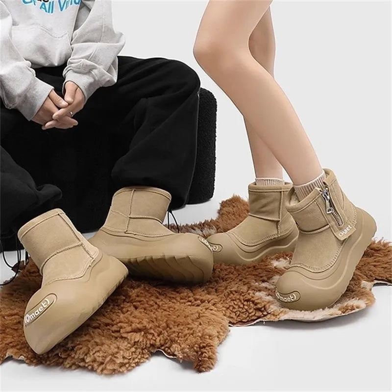 Couples Winter Snow Boots | Warm Plush Mid-Calf Ankle Boots