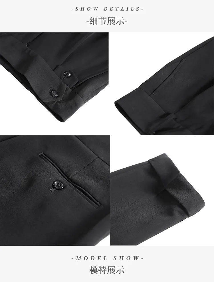 Men's High Waist Slim Fit Suit Pants | Smart Casual Fashion