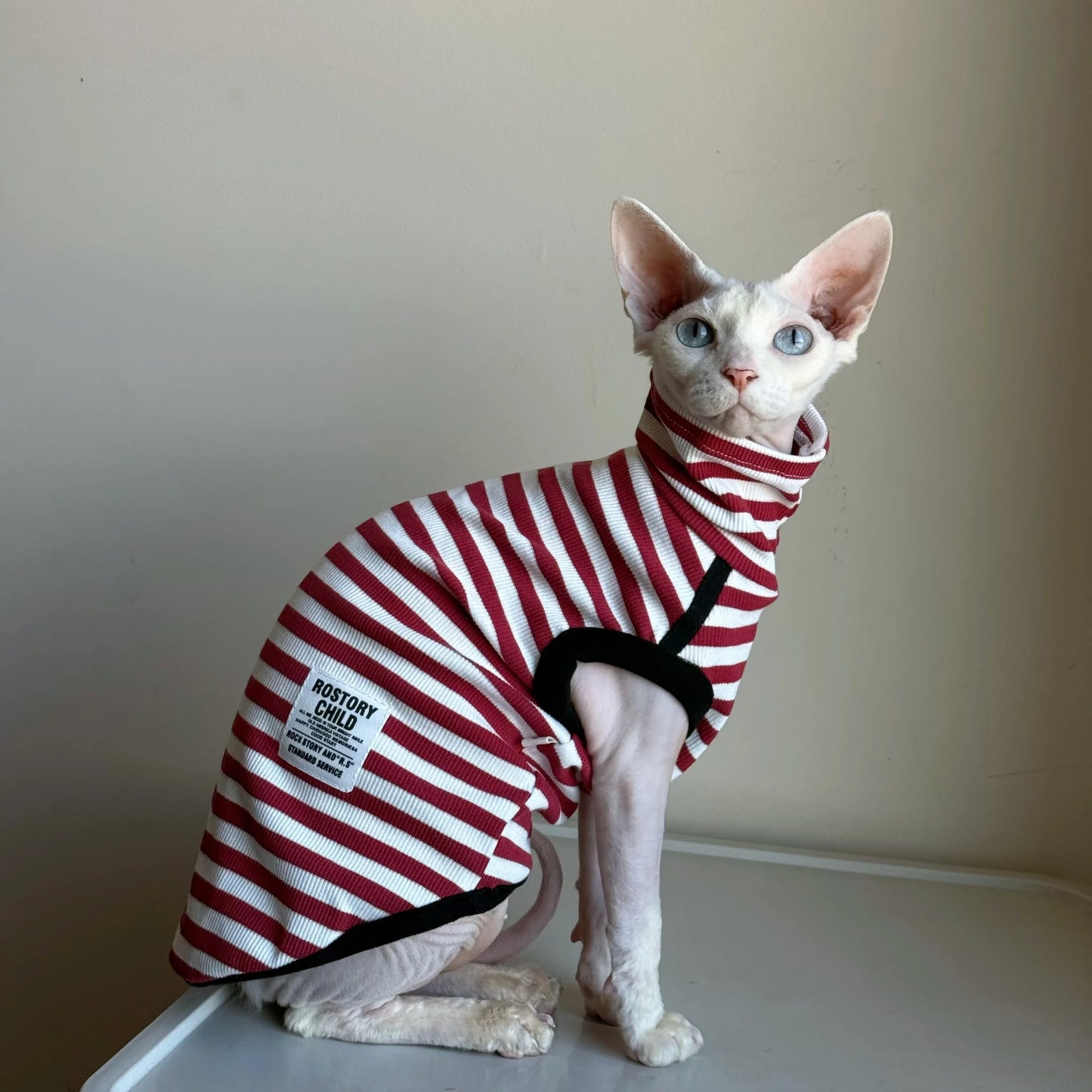 Cute Sleeveless Striped T-Shirt for Sphinx Cats | Autumn Fashion