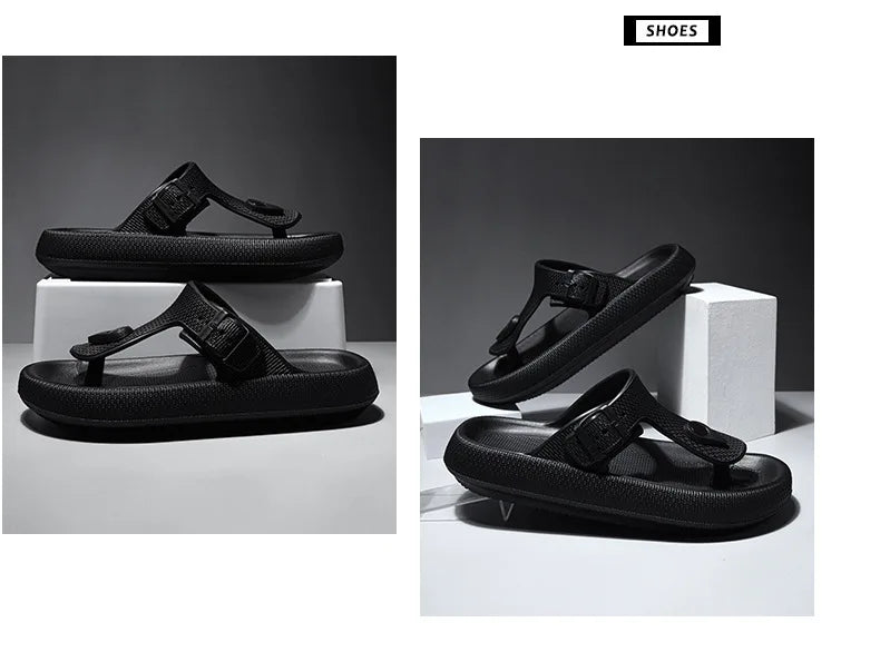 Men's Adjustable Buckle Flip Flops | Summer Beach Sandals