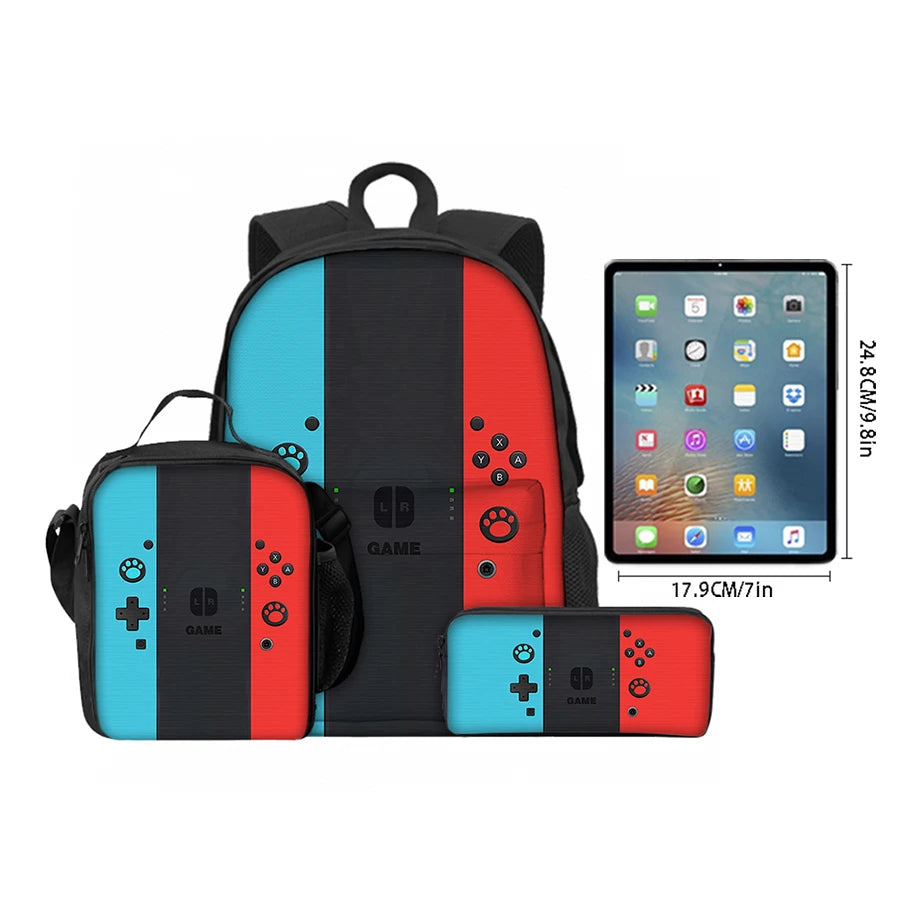 3 Pcs Set Stylish Games Console Bags for Kids | Fun & Versatile