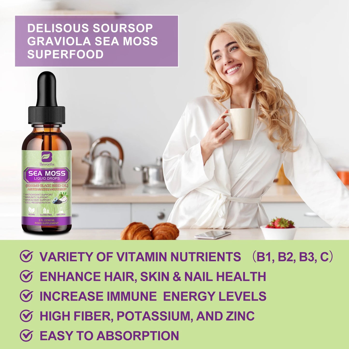 60ML Sea Moss Extract | Boost Immunity & Promote Digestion