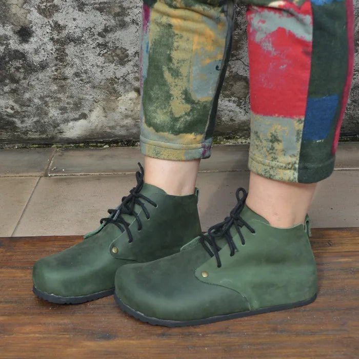 Handmade Genuine Leather High Top Women's Shoes | Stylish Casual Footwear