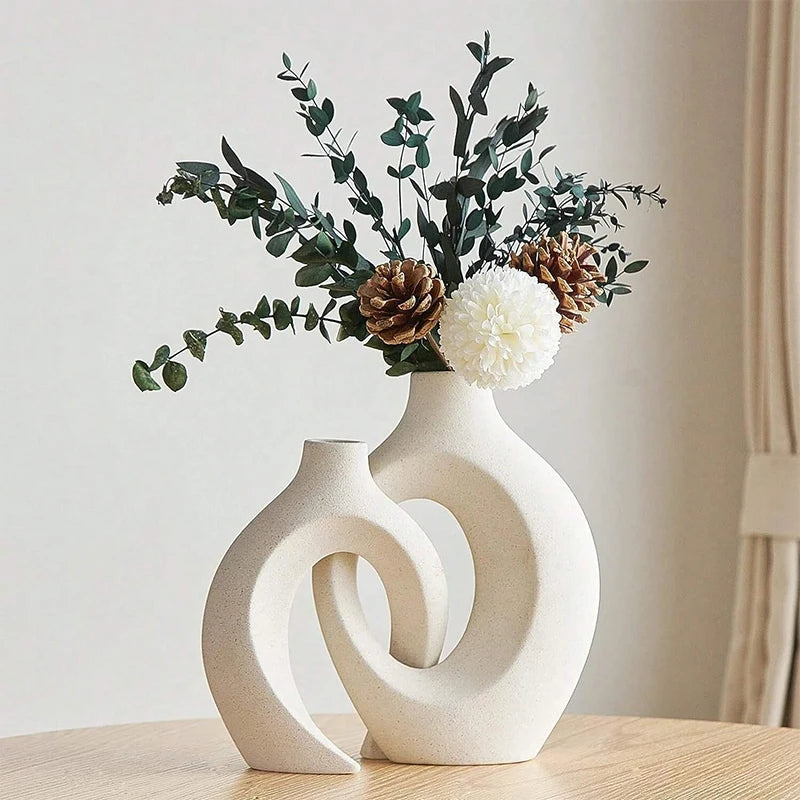 Elegant White Plastic Vase Set | Modern Home Decor for All Spaces