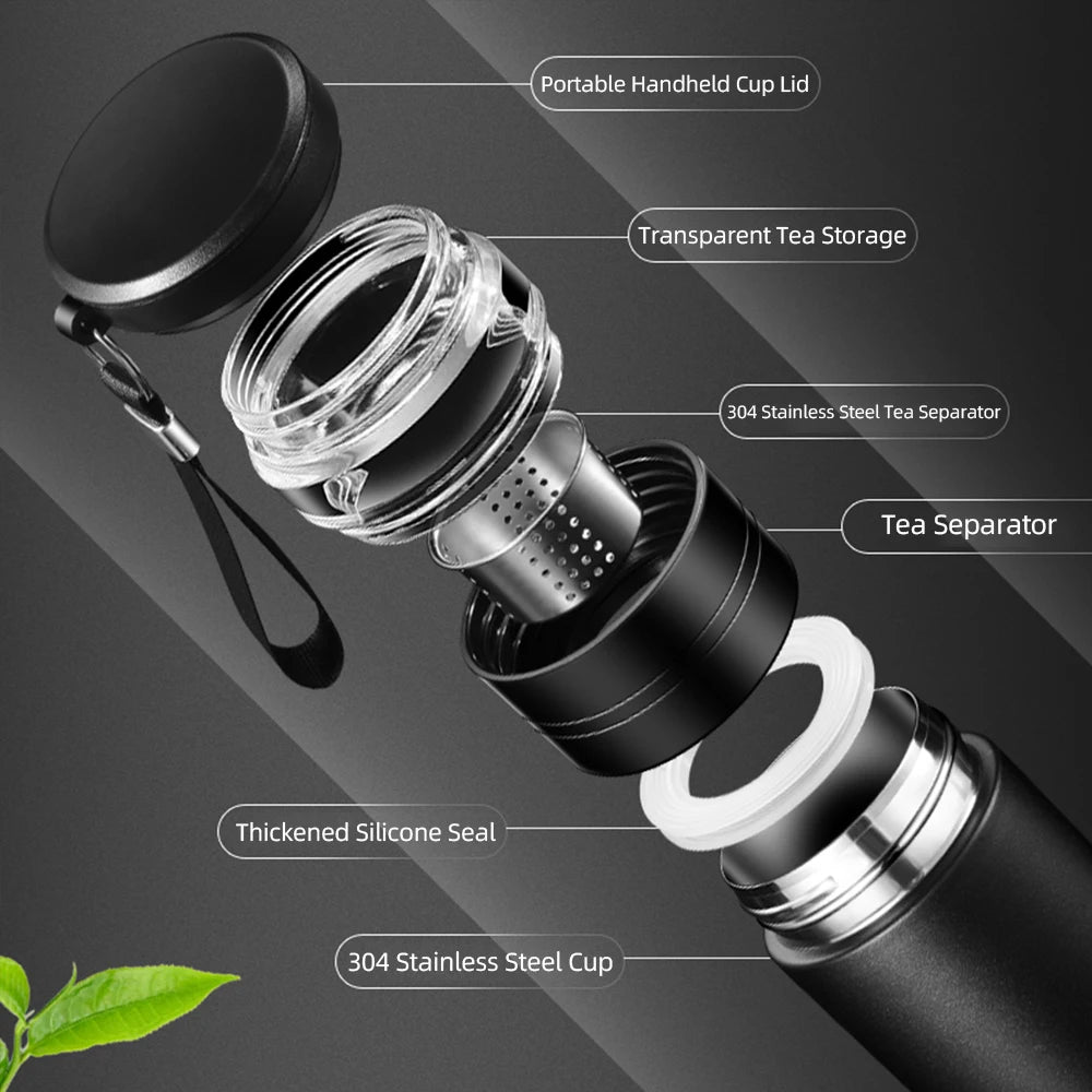 Stainless Steel Tea Infuser Vacuum Flask | Insulated Travel Mug
