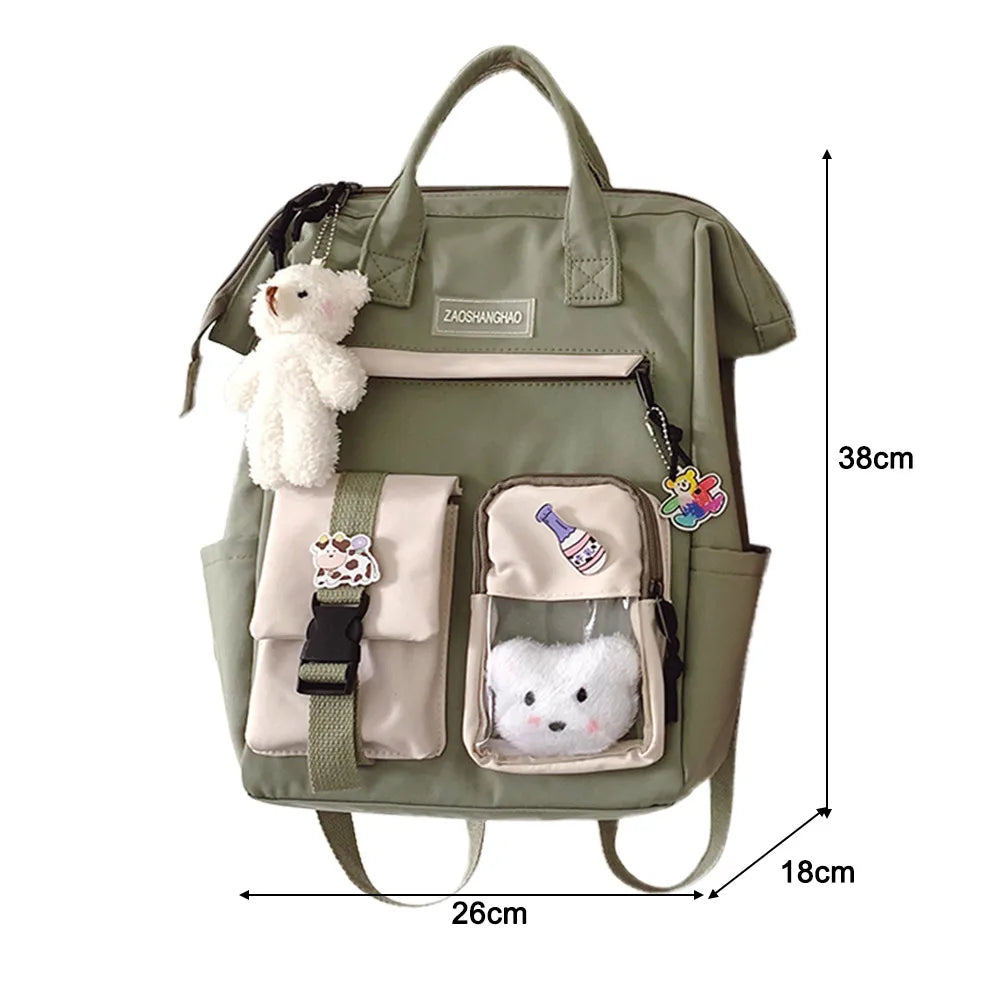 Kawaii Cute Backpack for Girls | Multi-Pockets School Bag