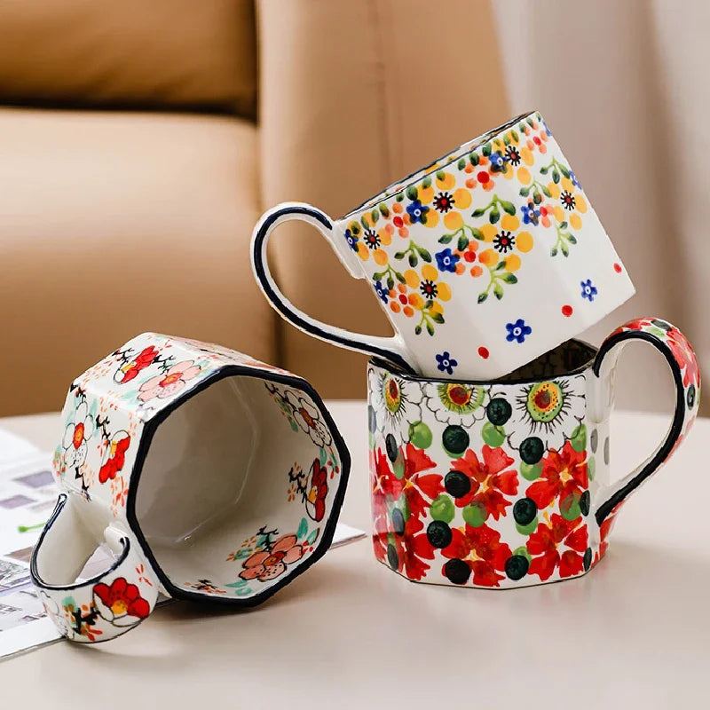 Retro Flower Mug | Stylish Ceramic Coffee & Tea Cup for All Occasions