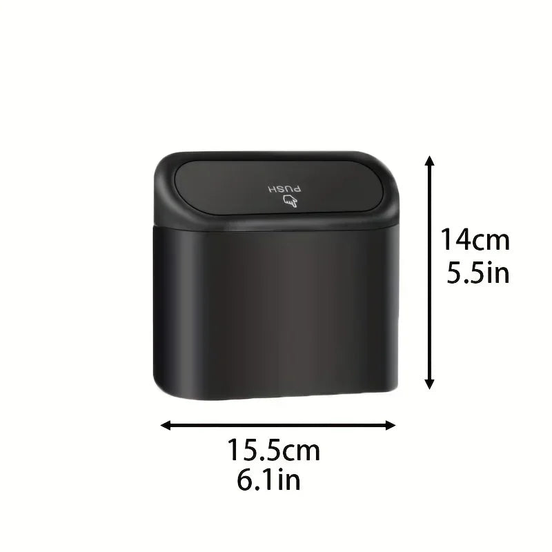 Compact Leak-Proof Car Trash Can with Lid | 60 Garbage Bags Included