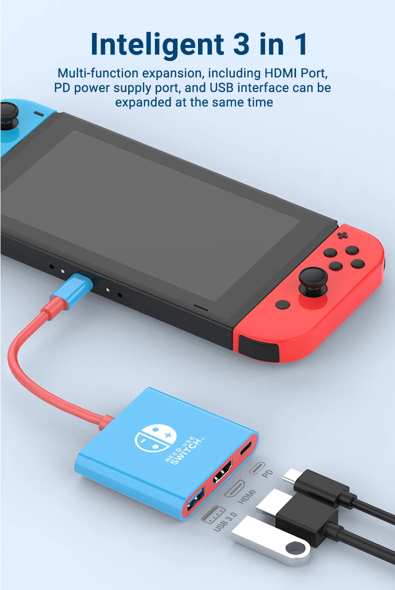 3 in 1 USB C Hub | HDMI 4K & PD 100W Fast Charging Docking Station