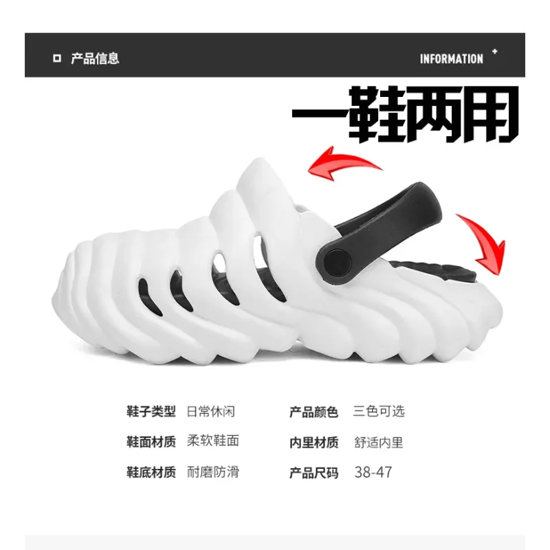 Men Fashion Closed Toe Beach Slippers Summer Trendy Casual Breathable Non Slip Slip on Street Daily Leisure Shoes