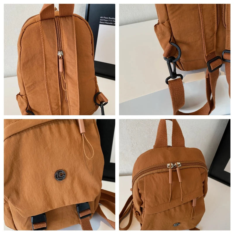 Versatile Solid Color Unisex Small Backpack | Large Capacity Design