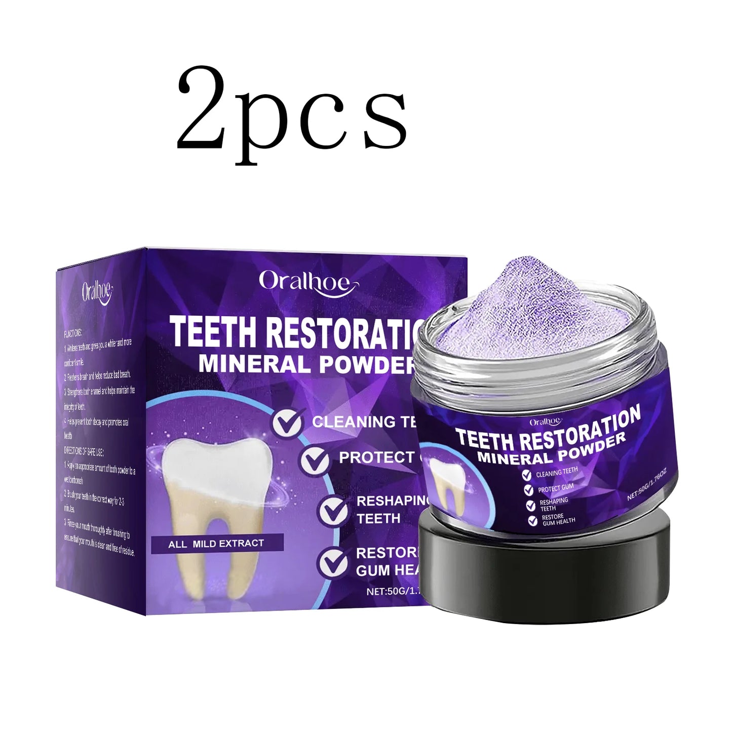Purple Tooth Whitening Powder | Remove Stains & Freshen Breath