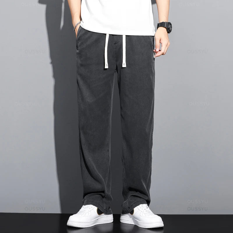 Men's Summer Loose Fit Soft Lyocell Jeans | Casual Comfort Trousers