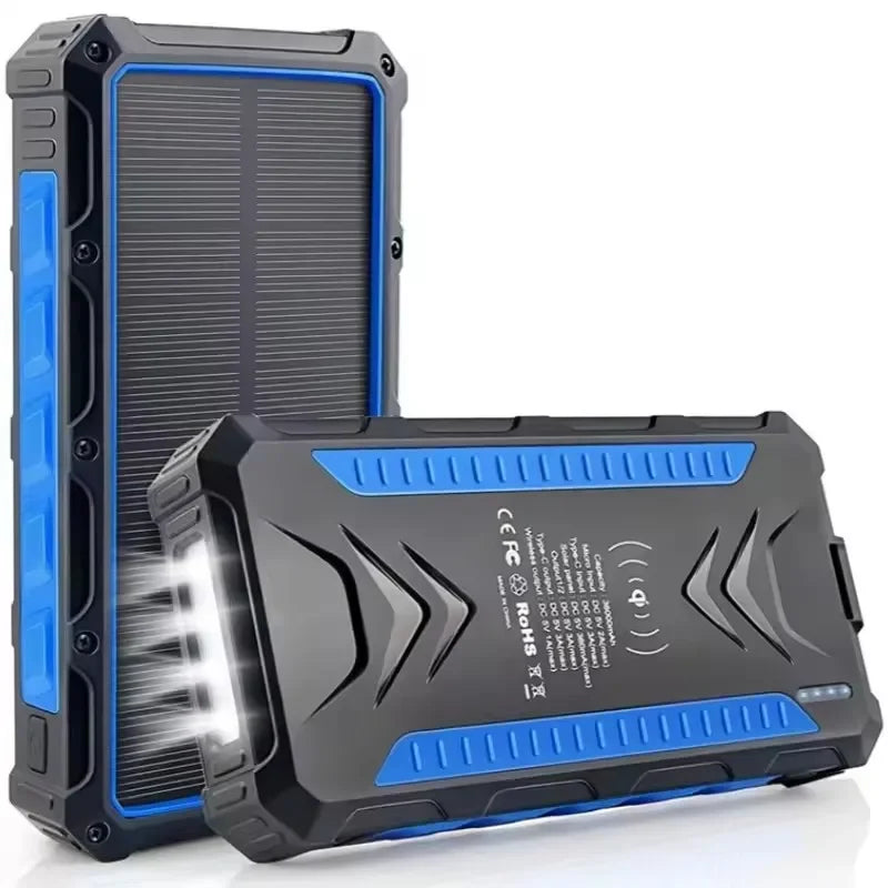 High-Capacity Solar Power Bank | Fast Charging & LED Lights