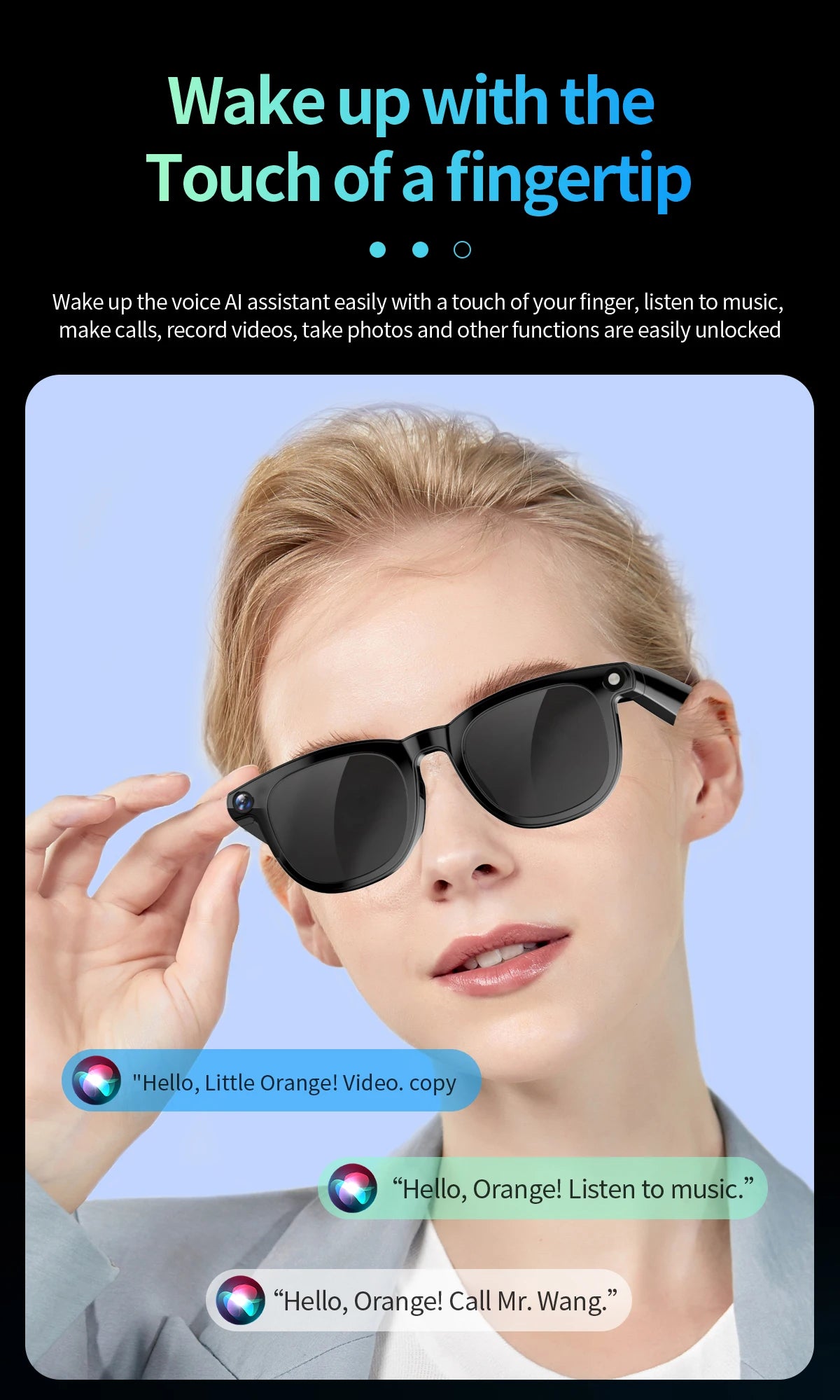 4K Smart AI Glasses with Camera and Voice Translation Features