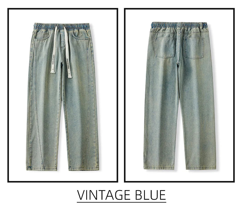 Men's Distressed Wide Leg Jeans | Casual Autumn Winter Style