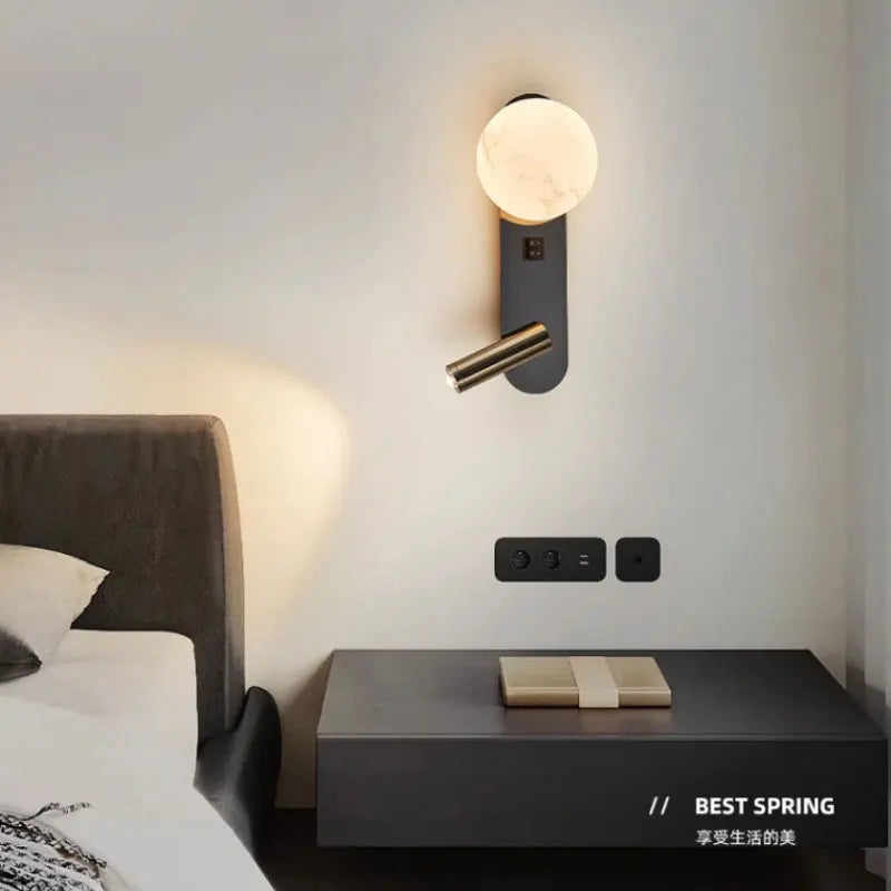 Lámpara de pared nórdica moderna en blanco y negro | Iluminación minimalista para el hogar