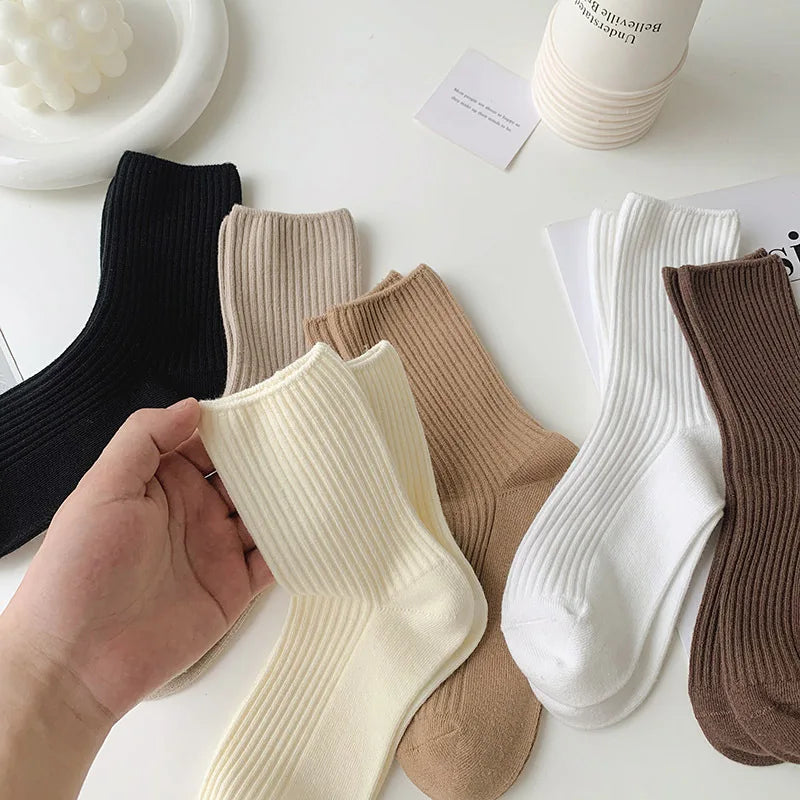 6 Pairs Women's Winter Cotton Socks | Cozy & Stylish Warmth