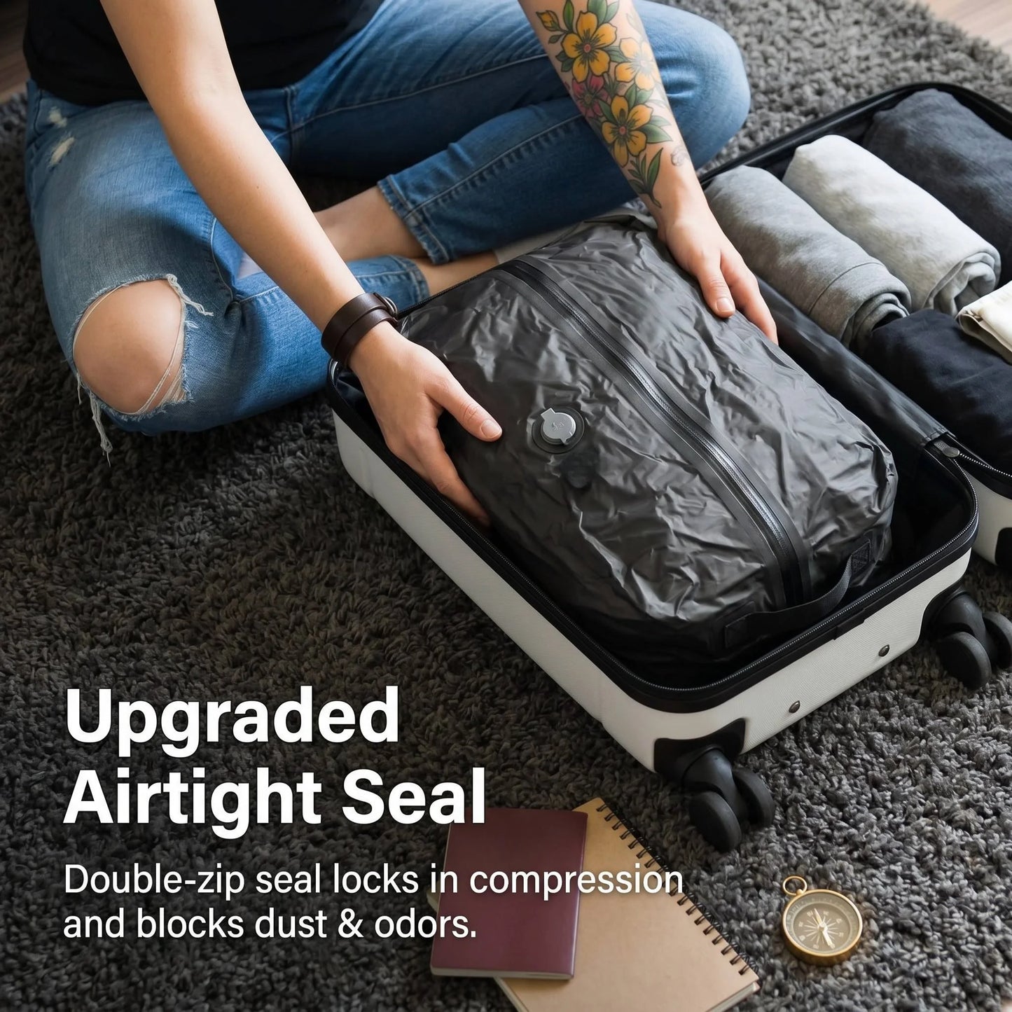 Durable Waterproof Vacuum Storage Bags for Travel & Vacation Packing