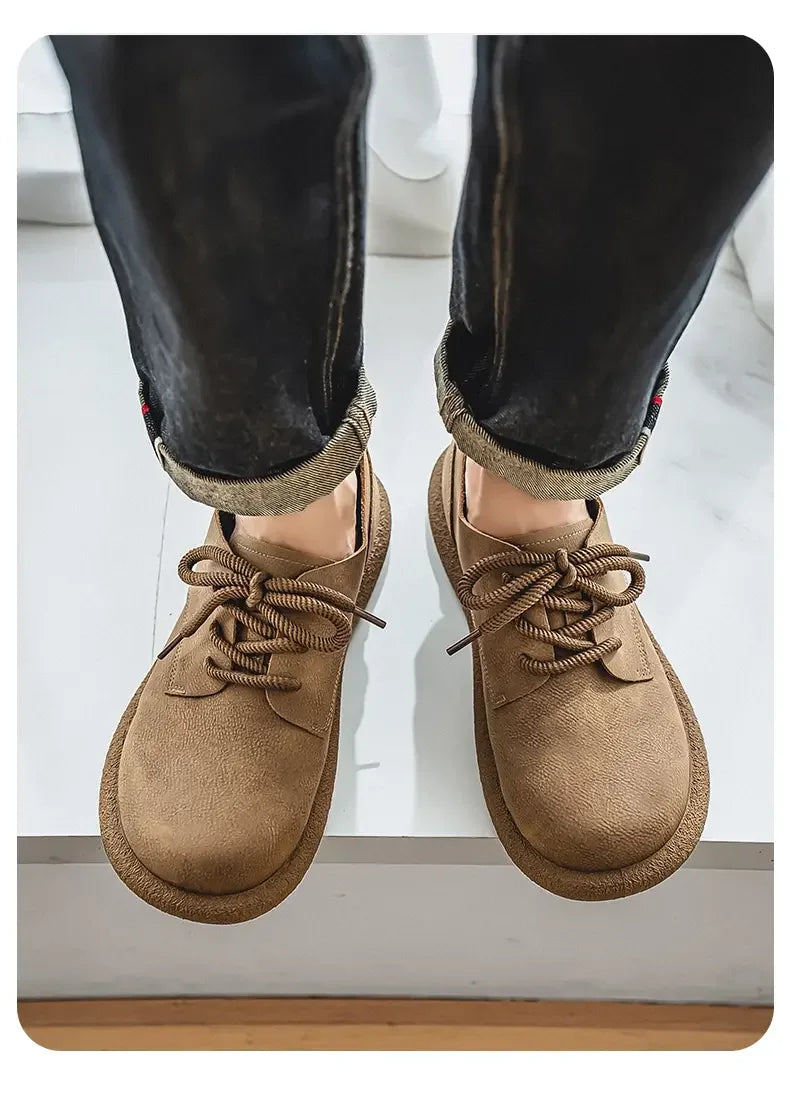 Men's Plus Size Retro PU Leather Ankle Shoes | Comfortable Casual Wear