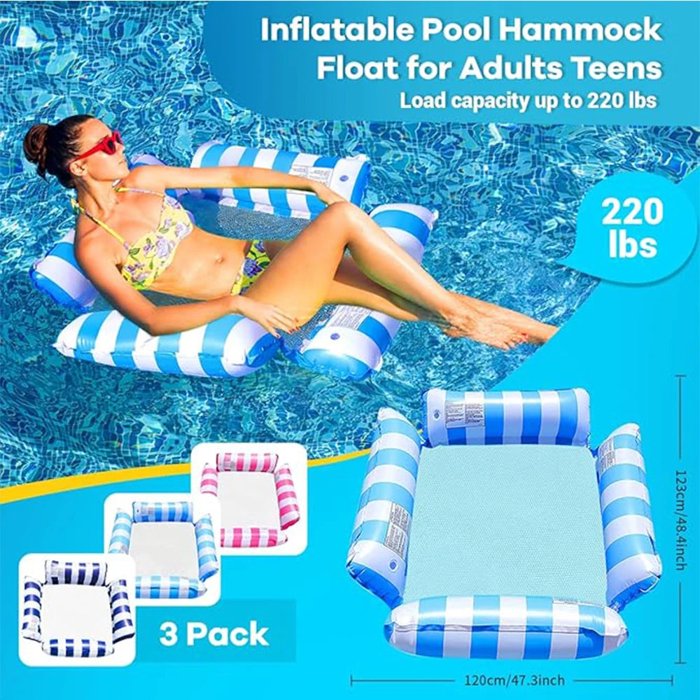 4-in-1 Water Hammock Recliner | Inflatable Floating Lounge