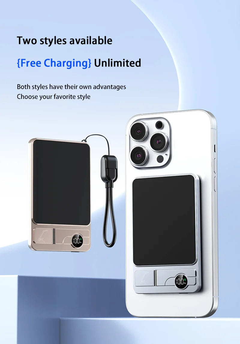 Ultra Slim Magnetic Wireless Power Bank | Fast Charging Portable Battery