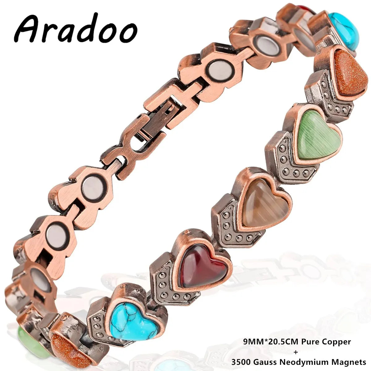Magnetic Copper Bracelet for Women | Turquoise Wristband Jewelry