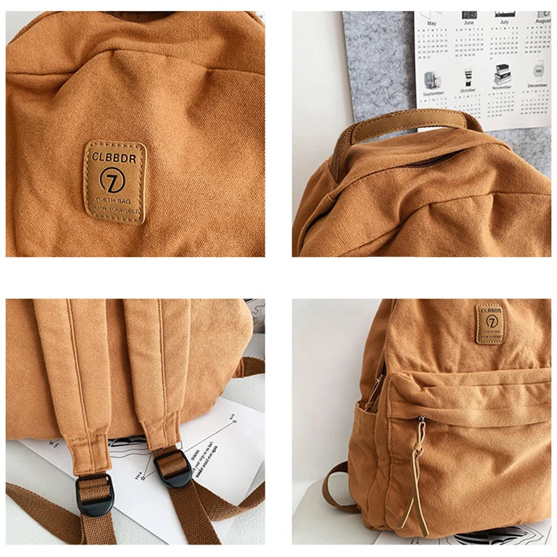Casual Canvas Backpack for Students | Trendy Unisex College Bag