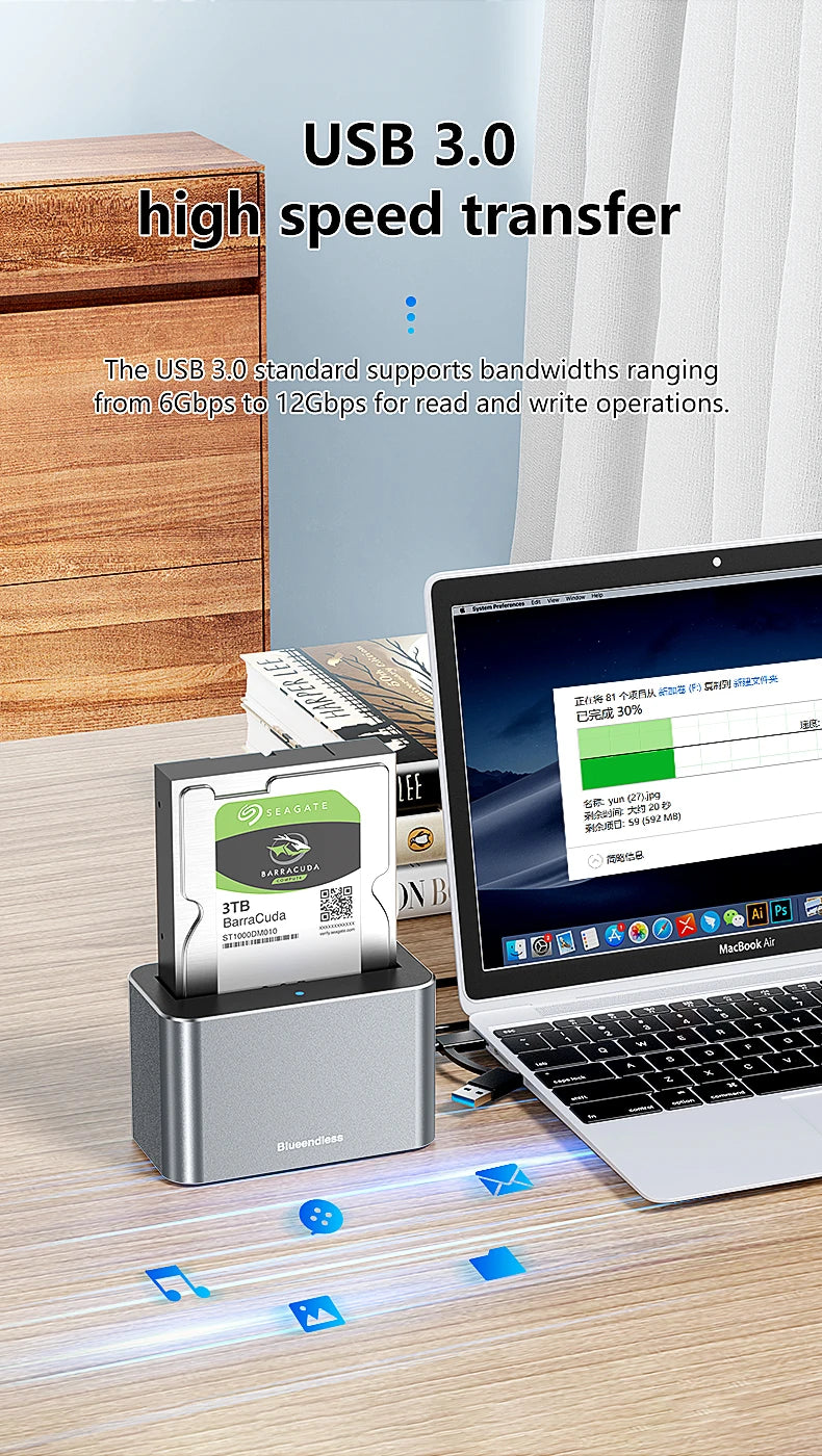 2.5/3.5 Inch SAS/SATA Hard Disk External Case | USB 3.0 Docking Station