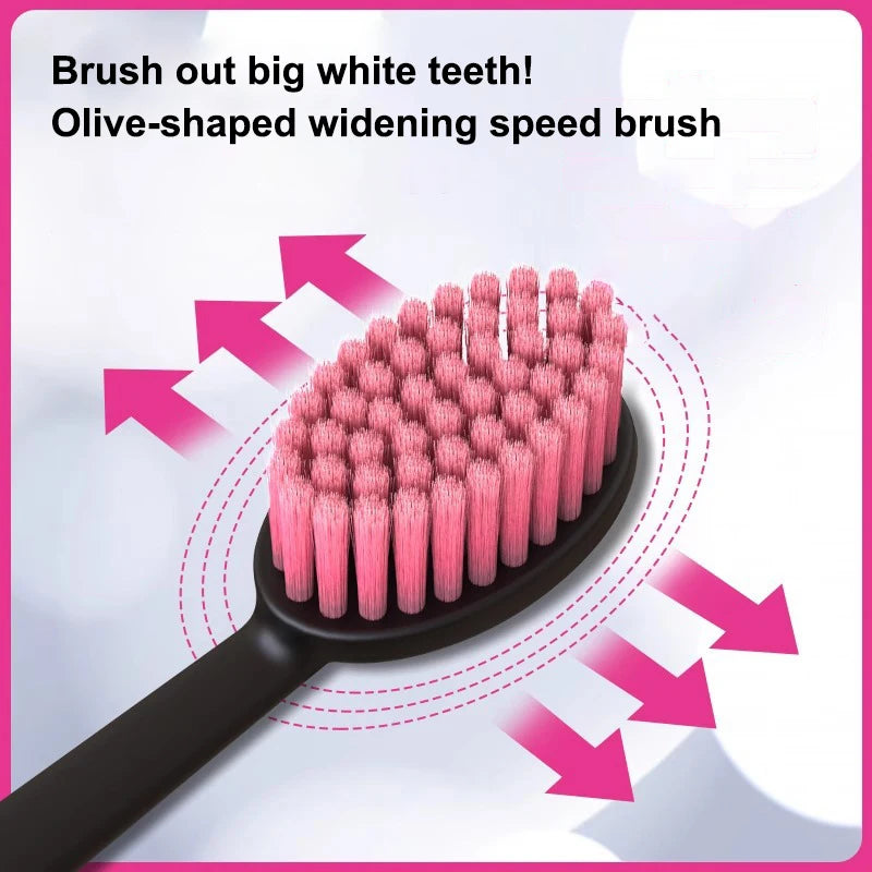 2 Pcs Whole Mouth Clean Toothbrush Ultra-Fine Soft Hard Bristle Toothbrush For Adults Excellent Cleaning Effect Whitening Teeth