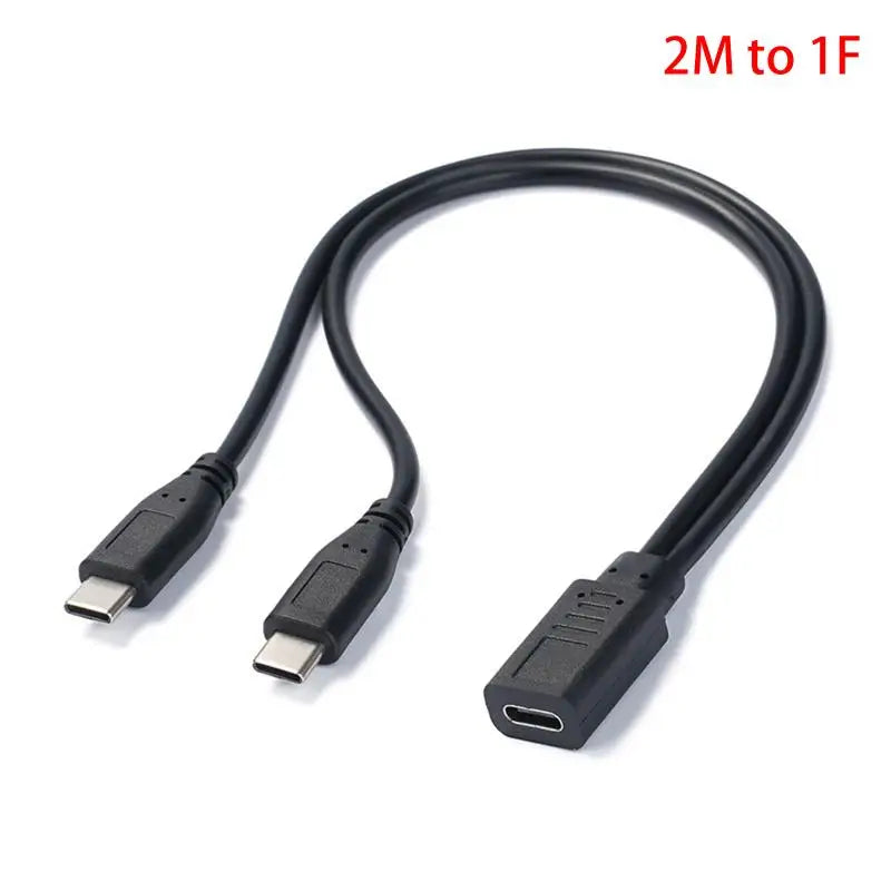USB C Cable Splitter | Dual Charging & Data Transfer Cable