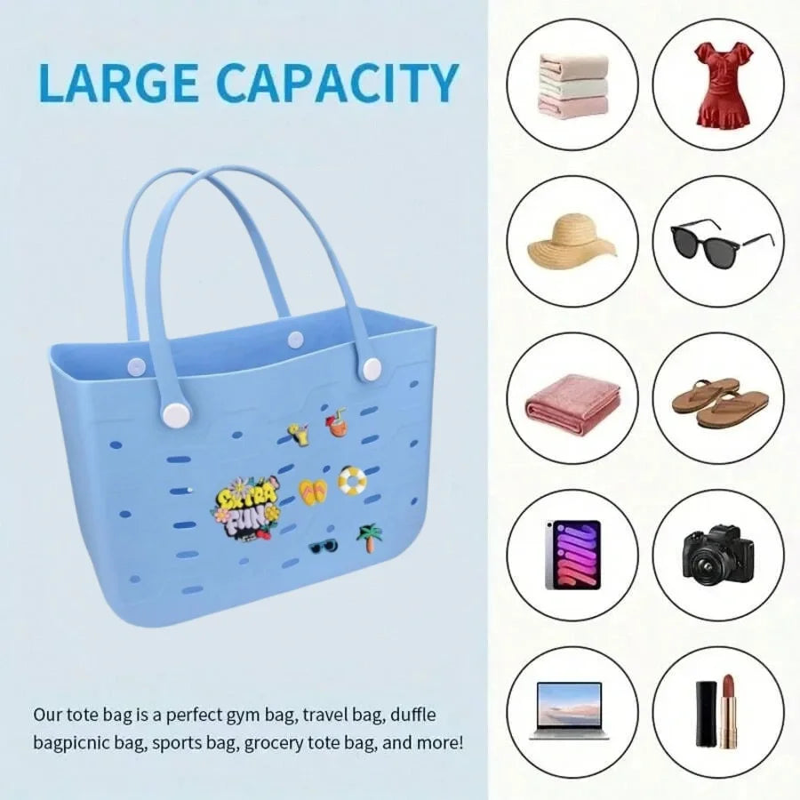 Fashionable Waterproof Beach Bag | Stylish EVA Solid Color Tote