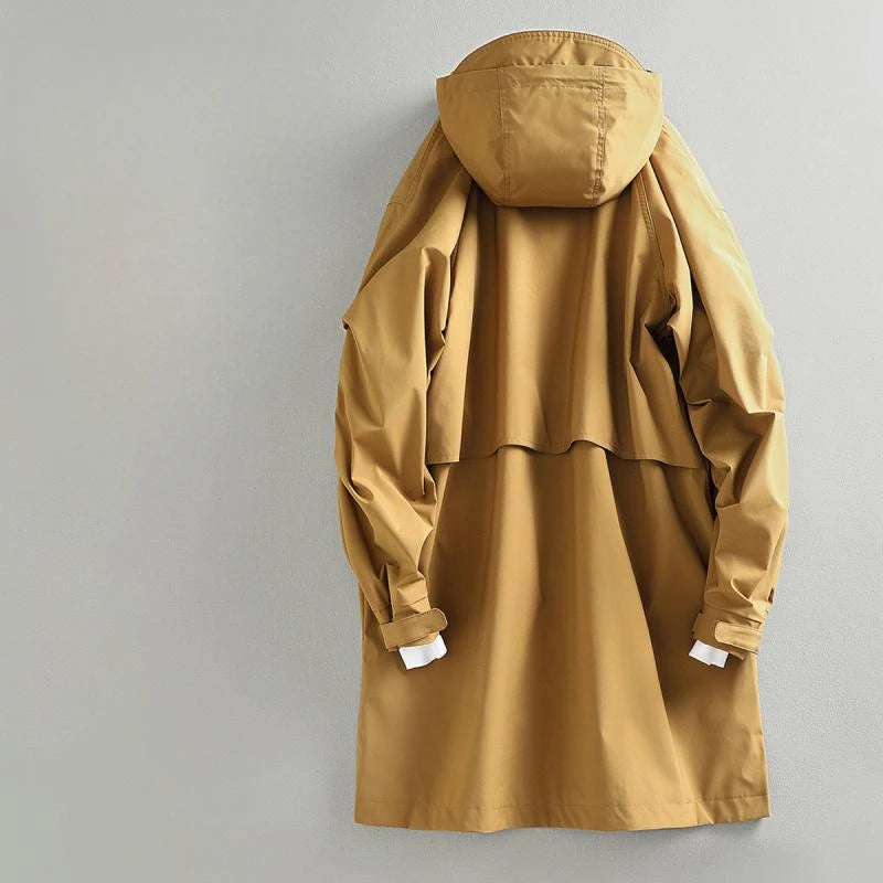 Men's Casual Hooded Windbreaker Jacket | Stylish Mid-Length Outerwear