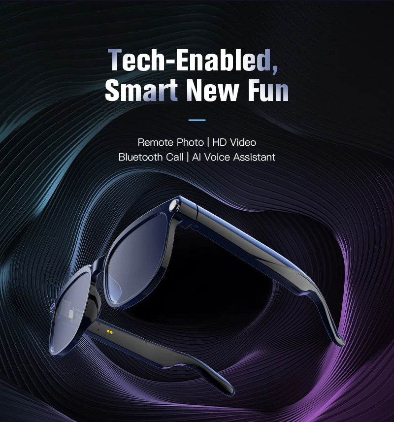 Smart AI Glasses with HD Video, Bluetooth & Music Playback