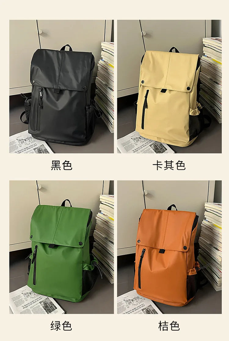 Large Waterproof Leather Backpack for Travel & Business - Unisex